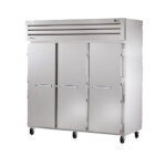 True STA3F-3S-HC - Freezer, three-section, -10°F, (3) solid doors, stainless steel front & sides